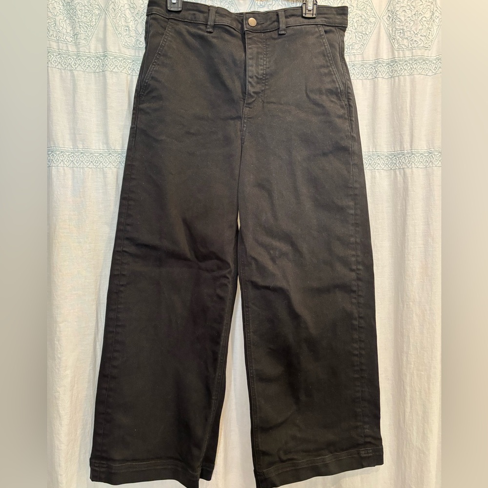 Everlane Black Cropped Wide-Leg Pants